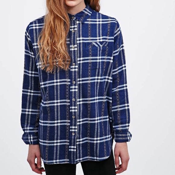 UO-BDG Farmer Plaid Obie Flannel Shirt - Picture 1 of 7